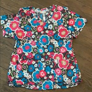 Flowered scrip top